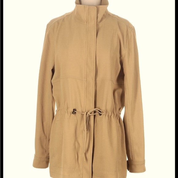 Gibson Latimer Womens Camel Beige Drawstring Tie Waist Coat jacket Size XL - Picture 1 of 12
